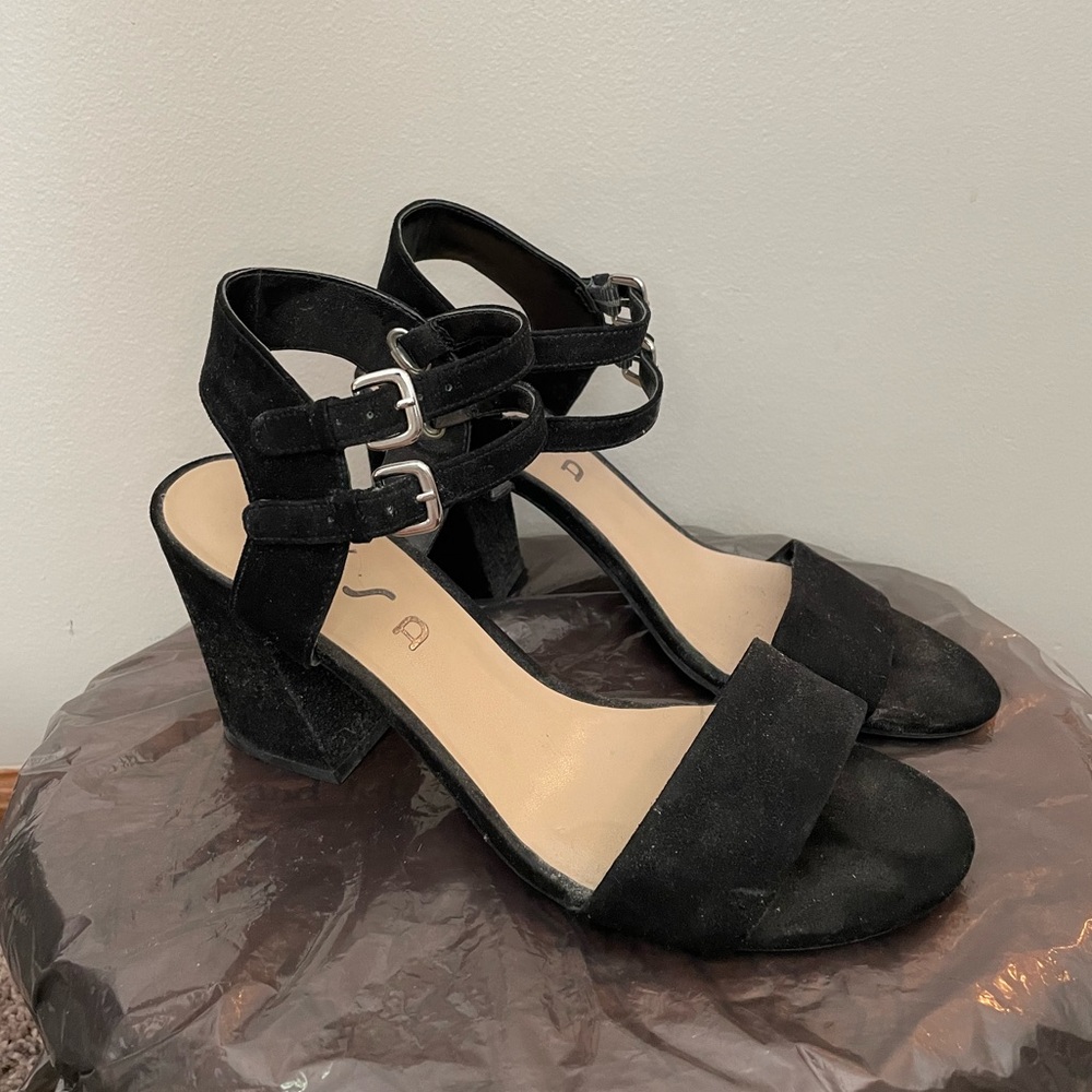 Black Suede Sandals Size 9